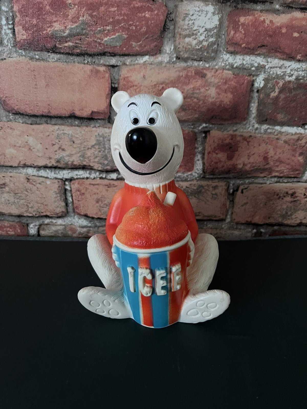 Vintage 1970s Icee Bear Vinyl Squeezable Bear Bank