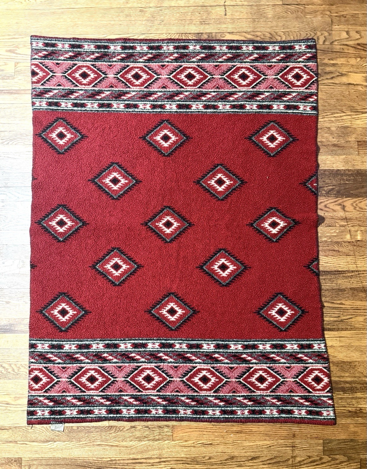 Vintage Woolrich Throw Blanket Southwestern Geometric Pattern 45”x60”