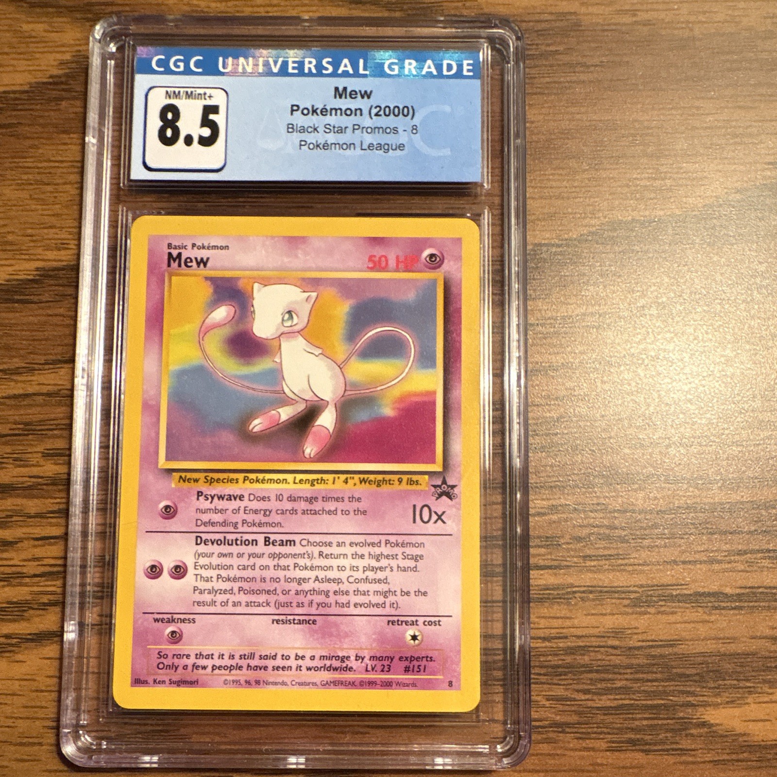 CGC 8.5 Mew 2000 Pokémon Black Star Promo #8 Pokémon League English (like psa)