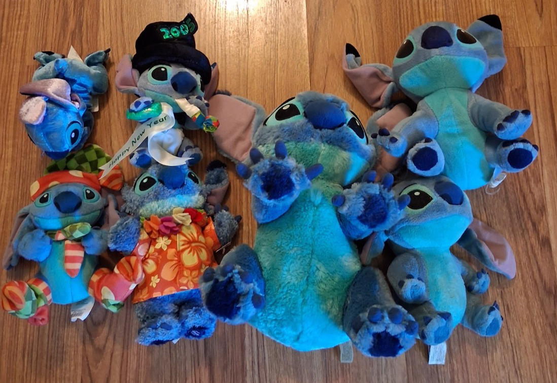 Disney Lilo & Stitch Plush Stitch Lot Of 7 Stuffed Toys -- Read Description