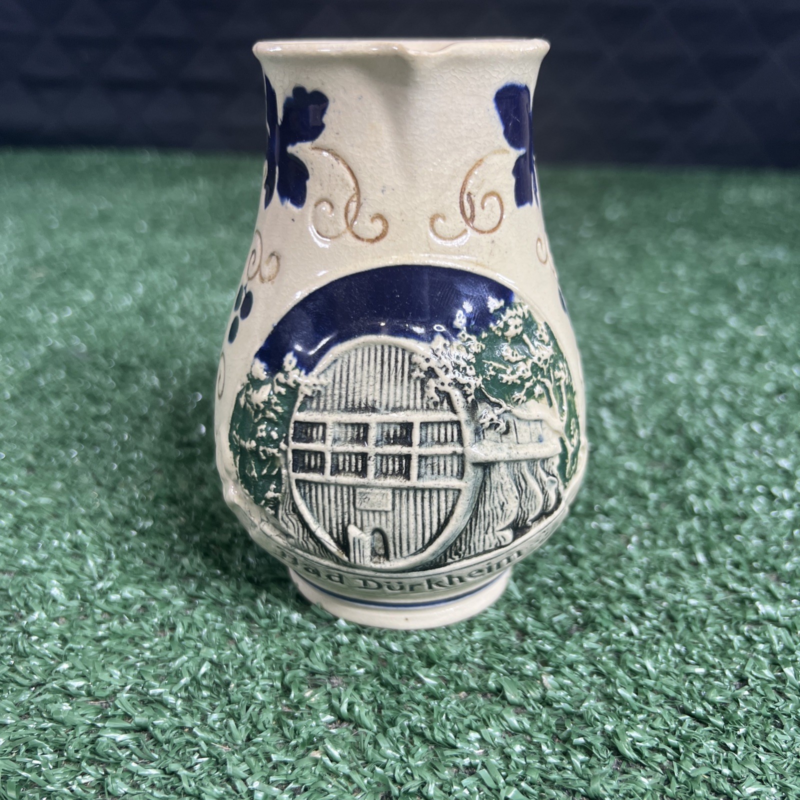 VTG German Bad Durkheim Gerz Salt Glaze Pitcher Stoneware Wine Jug 1/2 Liter
