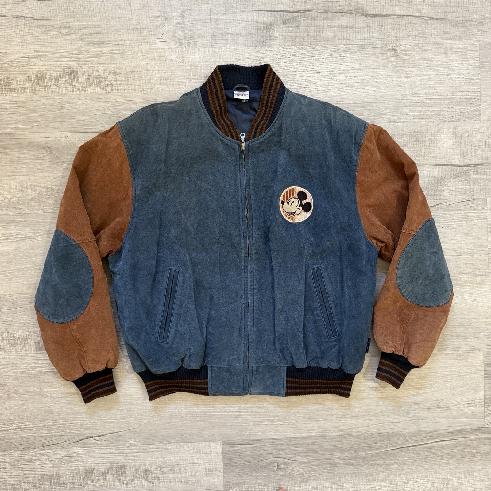 Vintage The Walt Disney Gallery Suede Mickey Mouse Bomber Jacket- Size Large