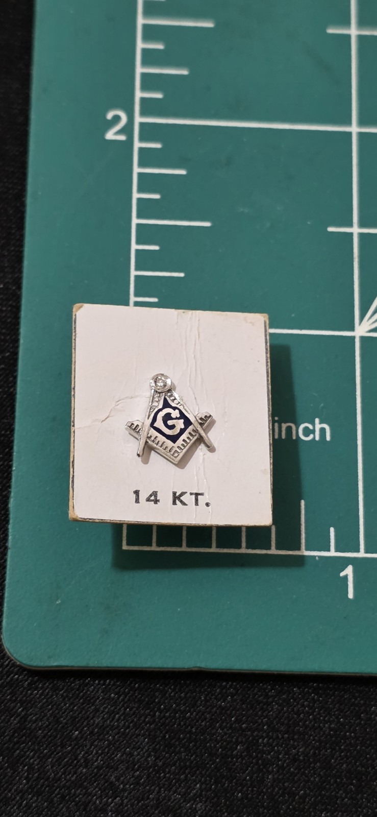 Vintage 14K Gold Tiny Masonic Lapel Pin w/Screw Back