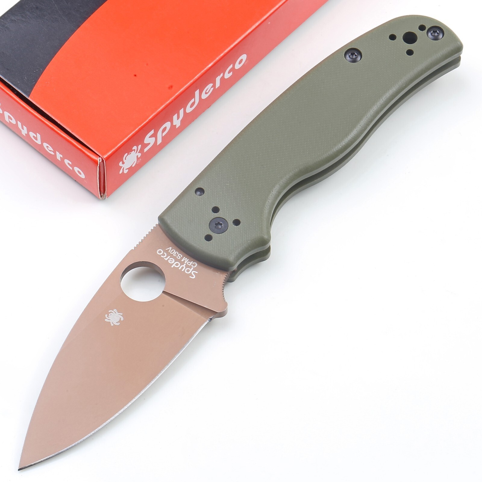 Shaman Custom Green Handle Gold Color Blade Lock Back Big Size Pocket Knife