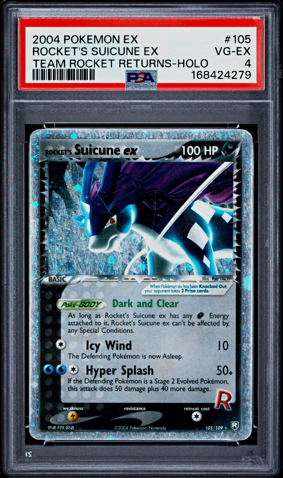 2004 POKEMON EX TEAM ROCKET RETURNS 105 ROCKET'S SUICUNE EX-HOLO 2004 POKEMON EX TEAM ROCKET RETURNS 105 ROCKET'S SUICUNE EX-HOLO