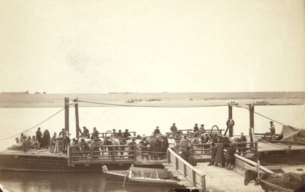 The Ferry at Semapolatinsk ie Seme i between 1885 and 1886 Old Photo