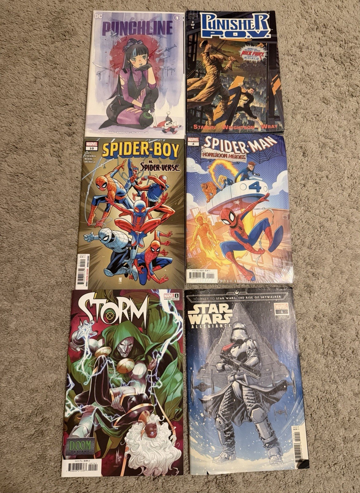 Comic Book Lot Spiderman Punchline Punisher Storm Star Wars