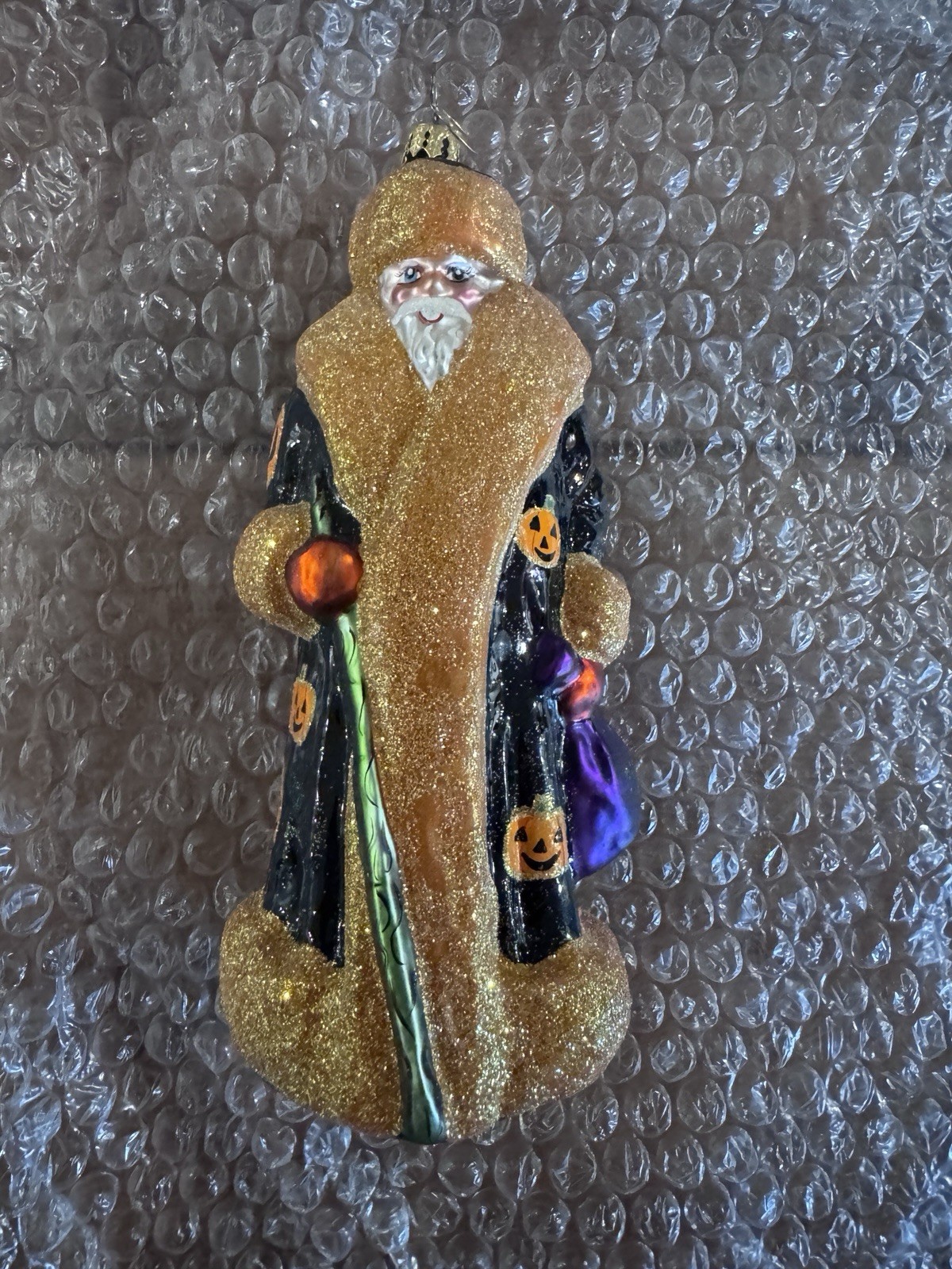 Radko Halloween TRICK OR TREAT Russian Santa Ornament 3010267 Pumpkins AS IS