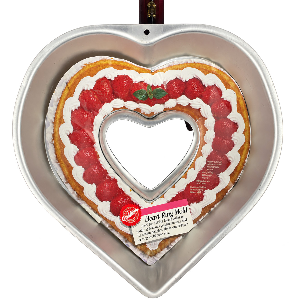 Vintage Wilton #2105-3219 Heart Ring Cake Pan Mold Aluminum 1989 w/ Insert