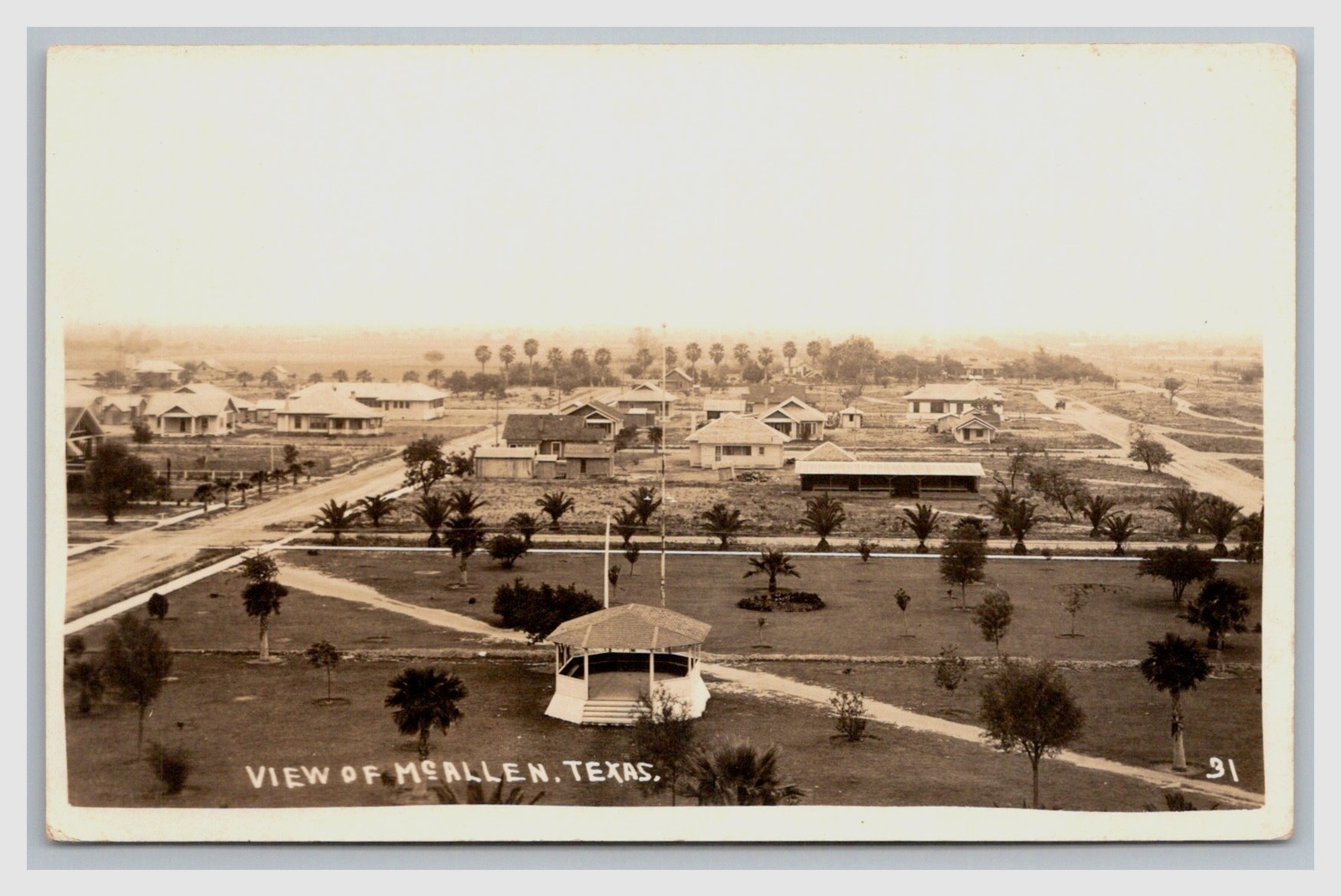 RPPC Early Bird\'s Eye View McAllen Texas TX 1910C ~