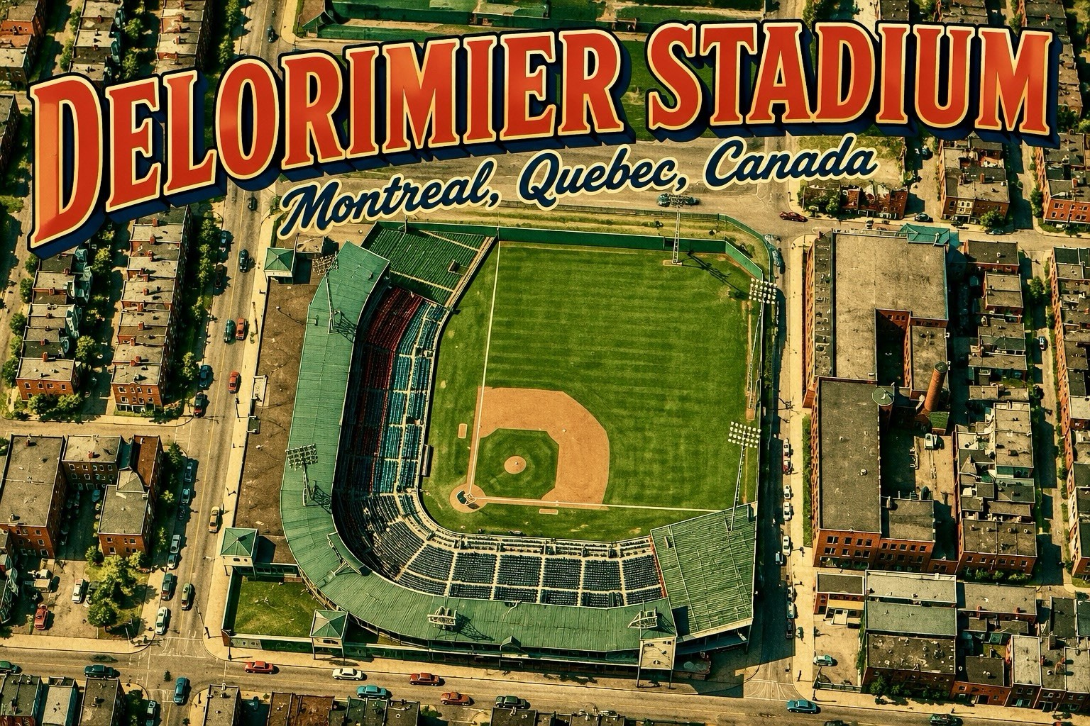 DELORIMIER STADIUM Montreal, Quebec, Canada MODERN Postcard Baseball C782