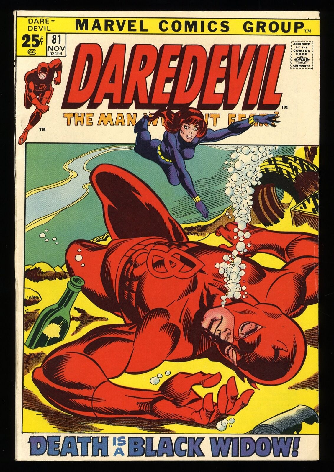 Daredevil #81 VF 8.0 1st Black Widow Story Team-up  Marvel Marvel 1971
