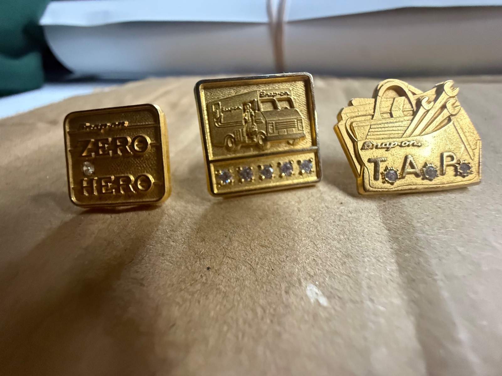 3 ULTRA RARE SNAP ON TOOL DEALER AWARD PINS