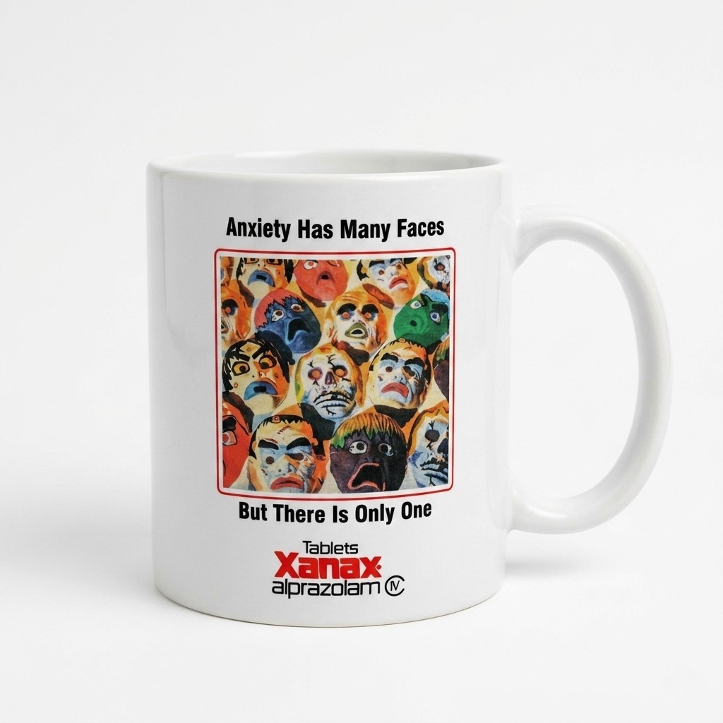 Funny Vintage Xanax Advertisement Mug Retro Medical Pharmacy Coffee Cup Gift...