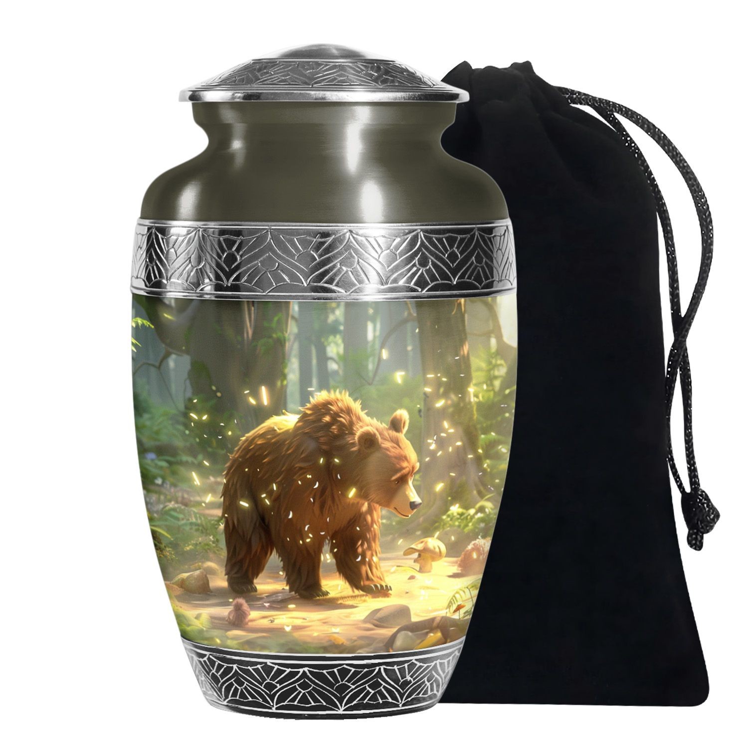 Bear Peace Cremation Urns for Ashes Women, Handcrafted Urn (10 Inch)