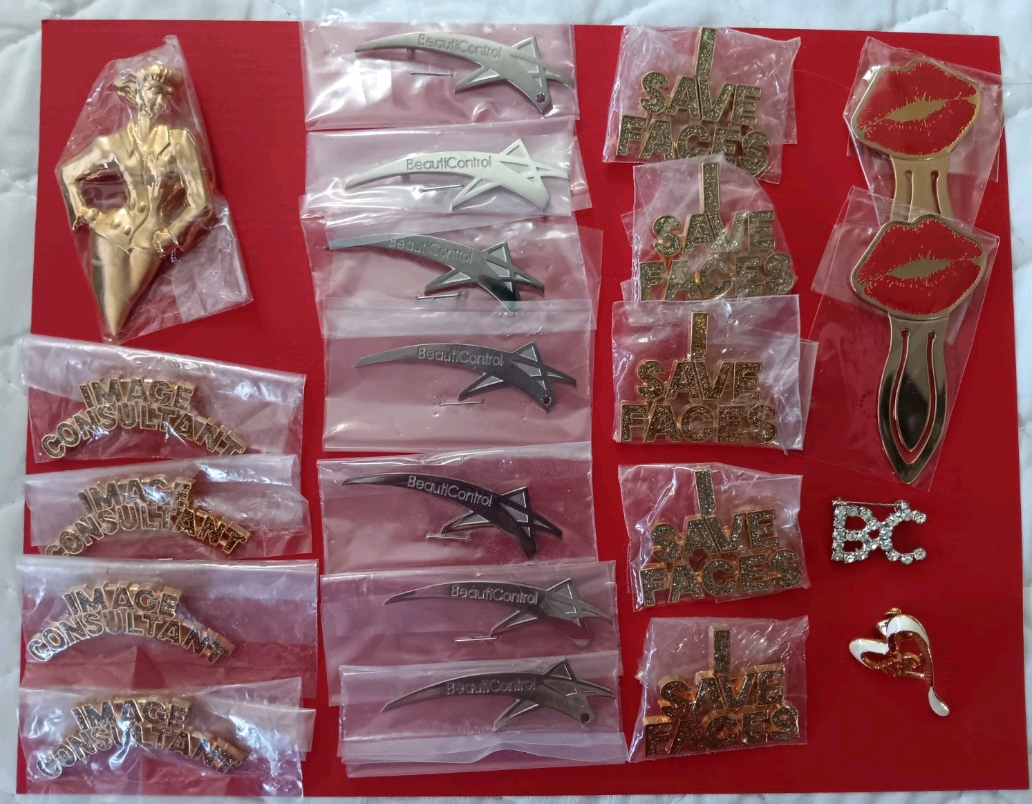 Beauty Image Lot Of 19 Pins Beauty Consultant, for Makeup Artist, 2 Lip Bookmark