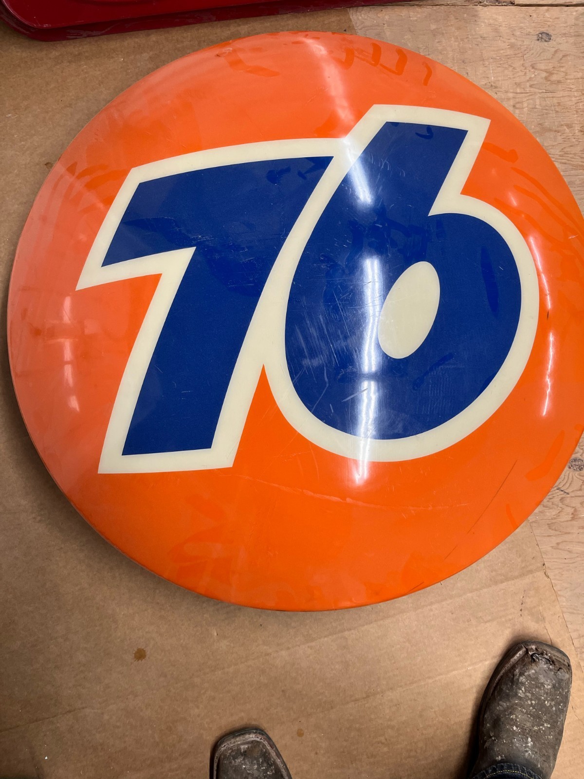 Vintage: Vintage Union 76 Orange Ball Sign Face Gas Station 76 Logo Display