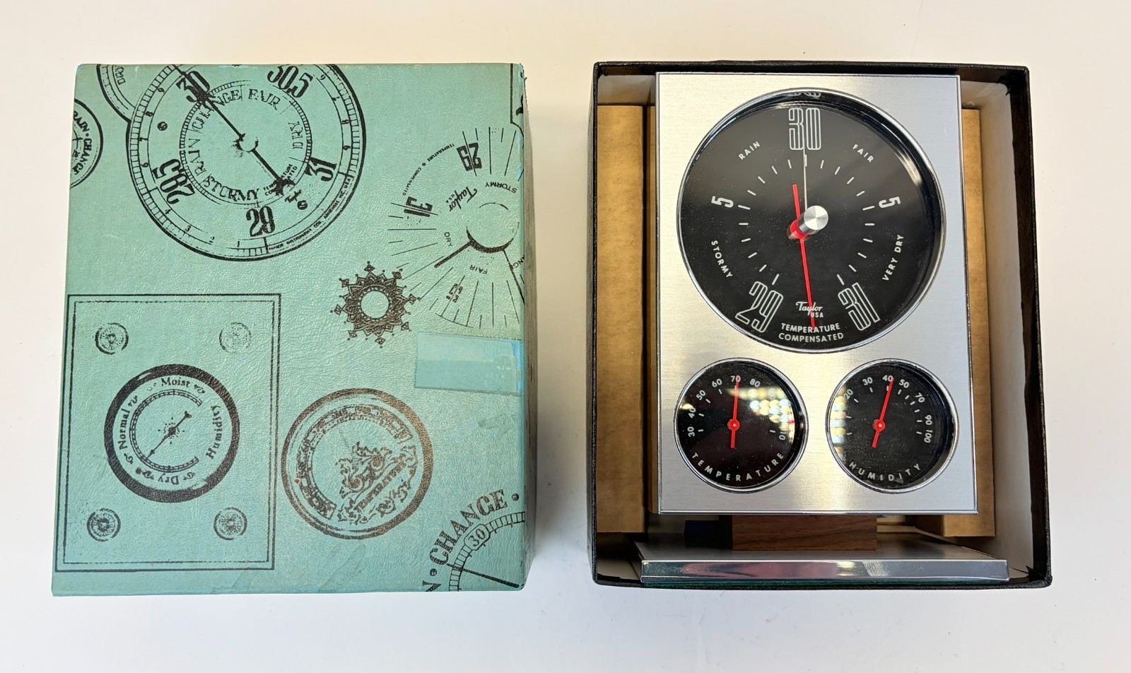 Vintage Taylor Director I Desk Barometer 6514 Stormoscope NOS w/ Box Papers NICE