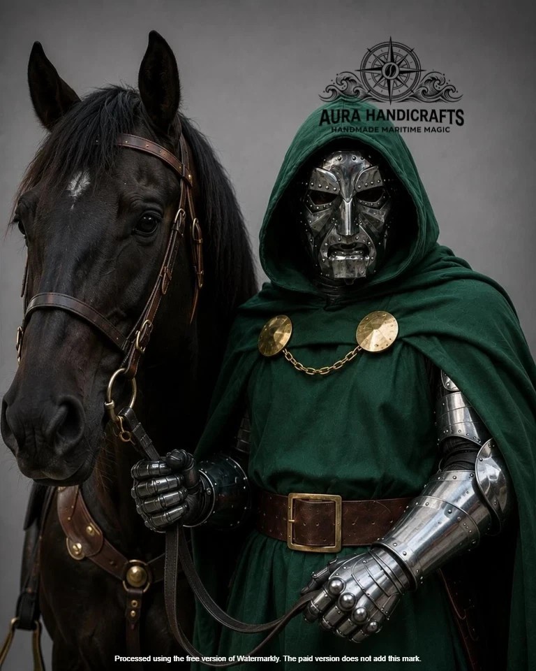AURA D0ctor Doom Inspired Cosplay Armor Set, Dr Doom Wearable Steel Helmet