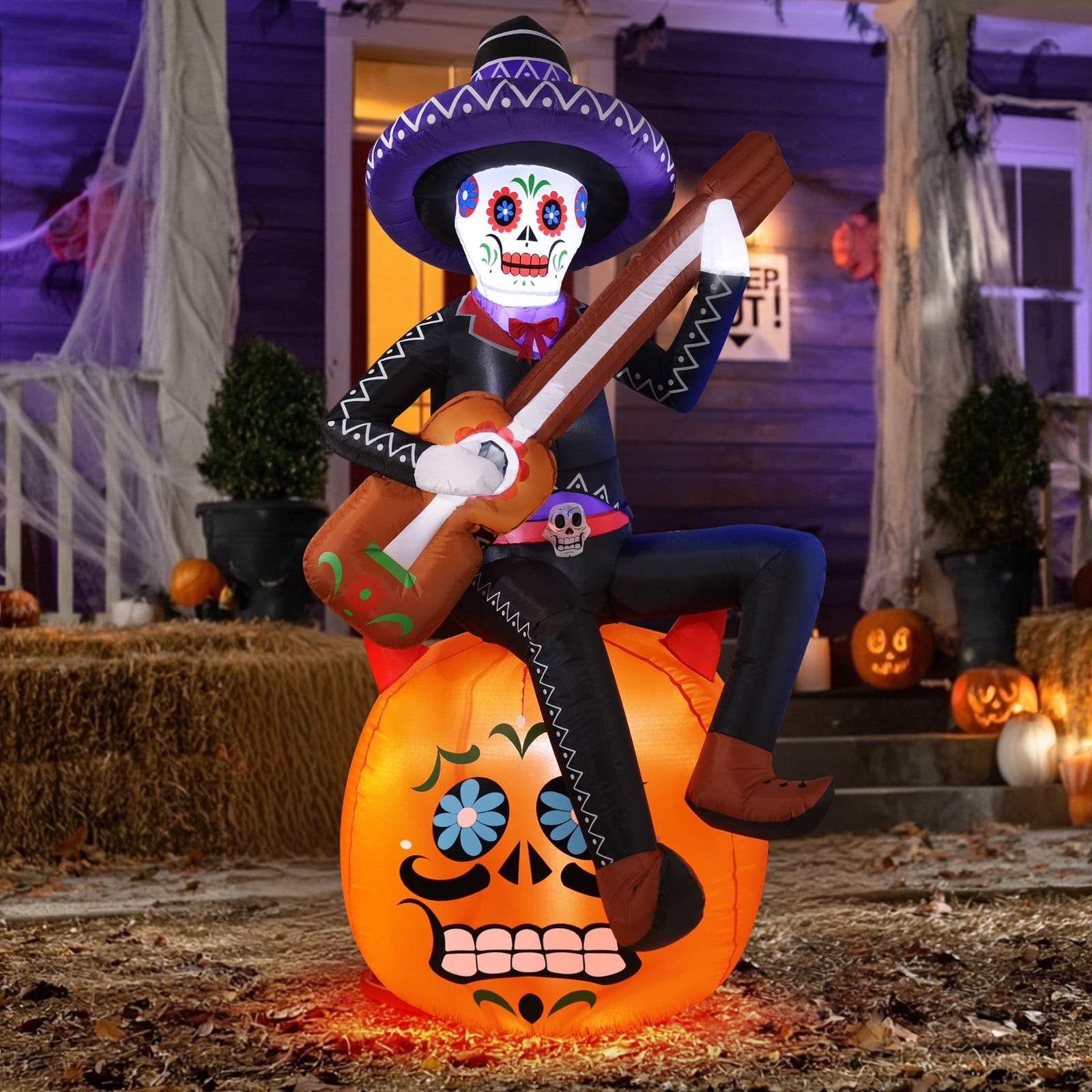 Ayieyill 6FT Halloween Inflatable Outdoor Decoration, Day of the Dead Skull with