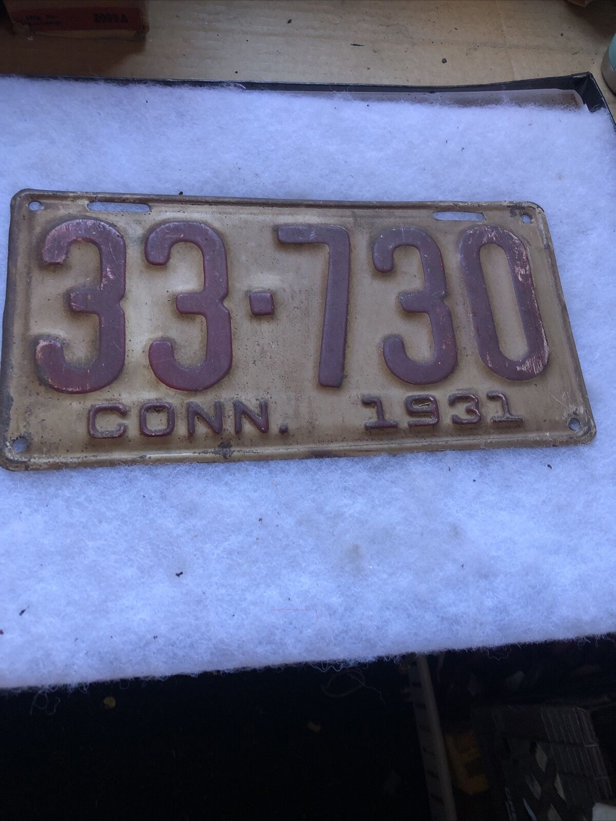1931 Connecticut License Plate 33-730 