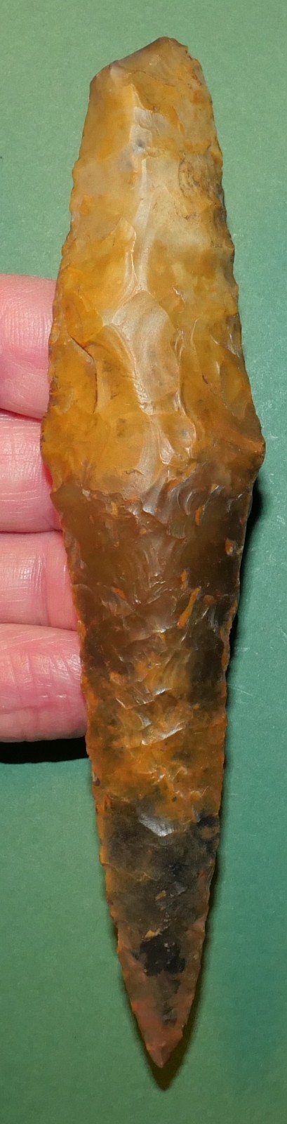 DAGGER TYPE II . WITH NICE FLAKING. DANISH NEOLITHIC DAGGER. restored tip