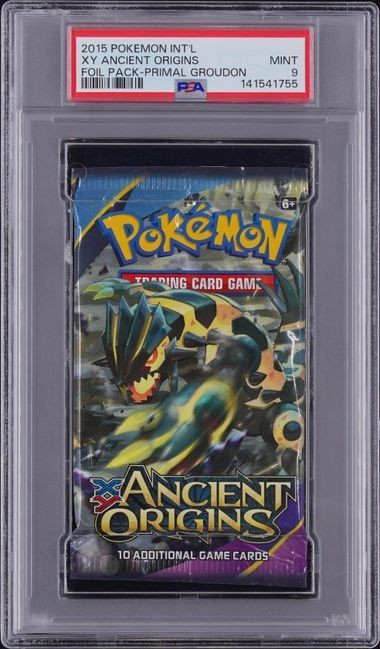 2015 POKEMON XY ANCIENT ORIGINS FOIL PACK PRIMAL GROUDON PSA 9