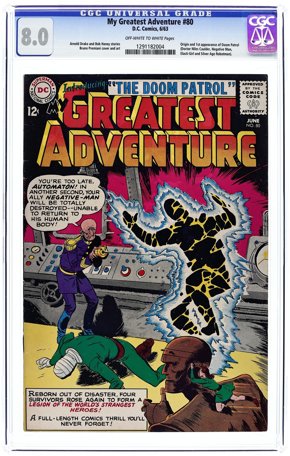 My Greatest Adventure #80 CGC 8.0 1963 1291182004 Origin and 1st Doom Patrol