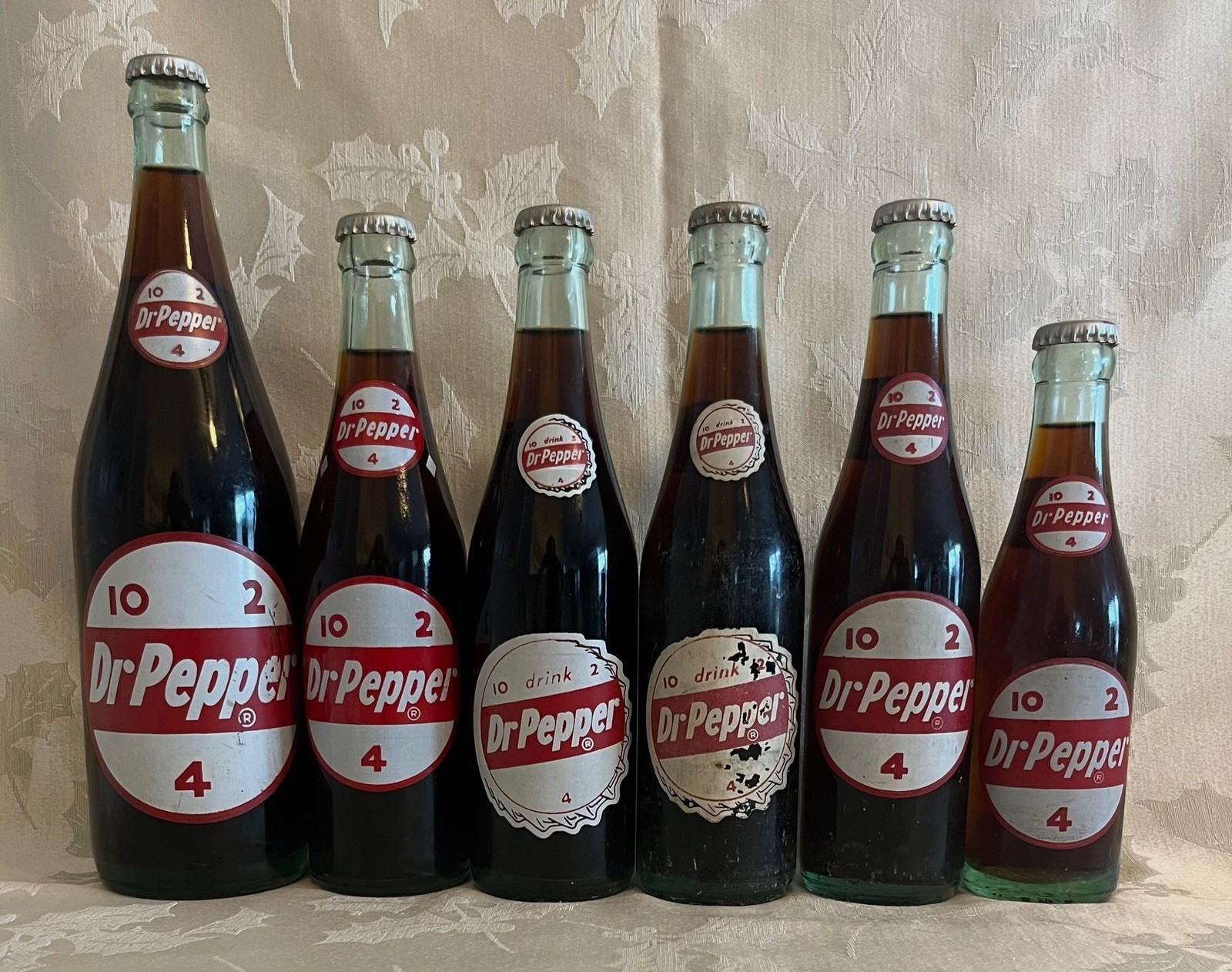 VINTAGE DR PEPPER BOTTLE SET