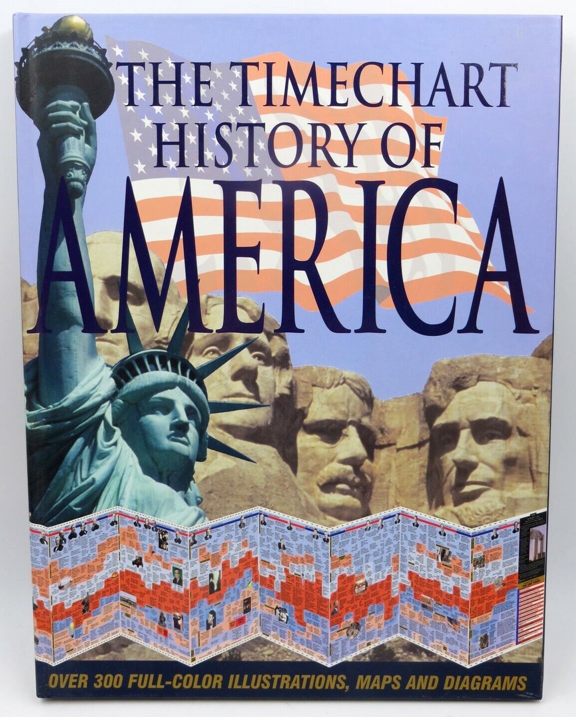 The Timechart History Of America - Fold Out 300 Illustrations, Maps, Diagrams