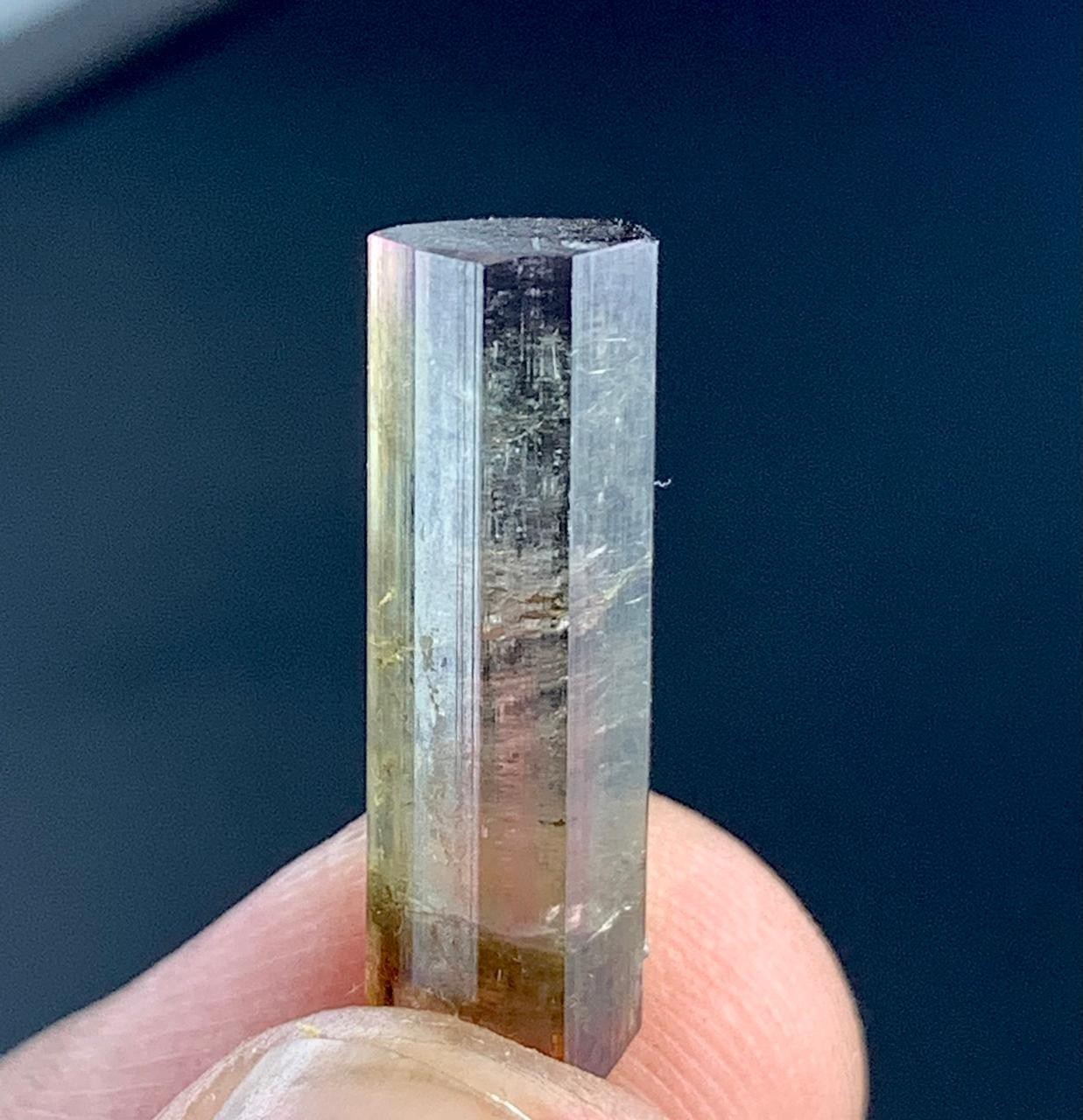 8Cts Beautiful Bi Color Tourmaline Crystals  From Afghanistan. (19x5x5mm)