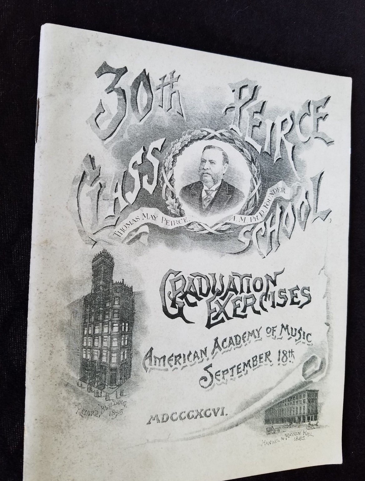 1896 Program Graduation Exercises American Academy Of Music Peirce Philadelphia