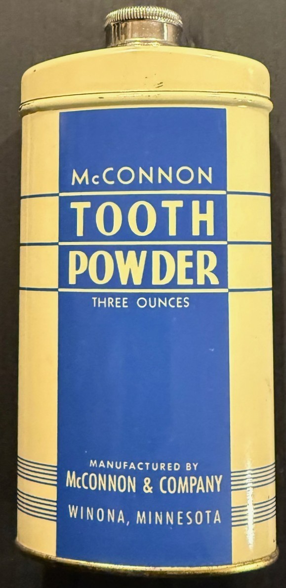 Vintage 1960s McConnon Tooth Powder Tin Winona Minnesota NOS Unused Advertising