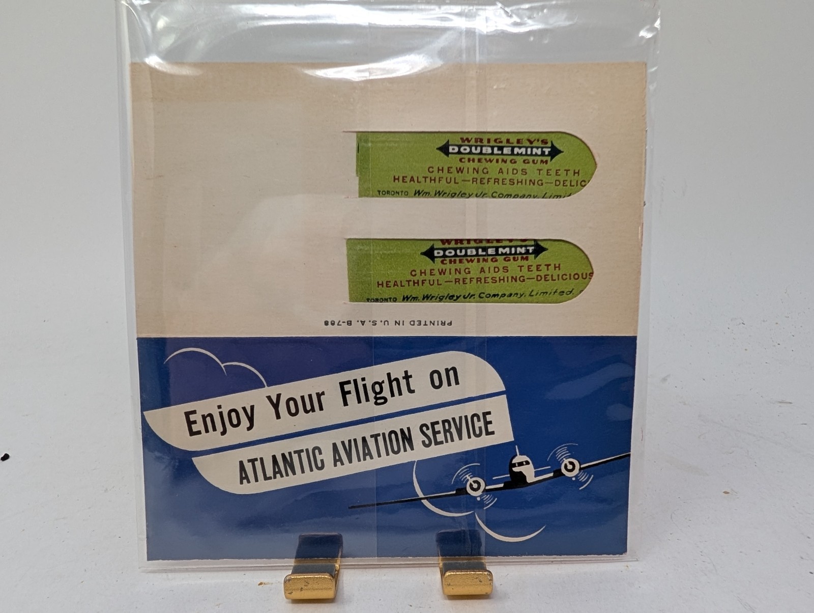 Vintage Atlantic Aviation Service Wrigley's Doublemint Gum Airline Sampler B-788