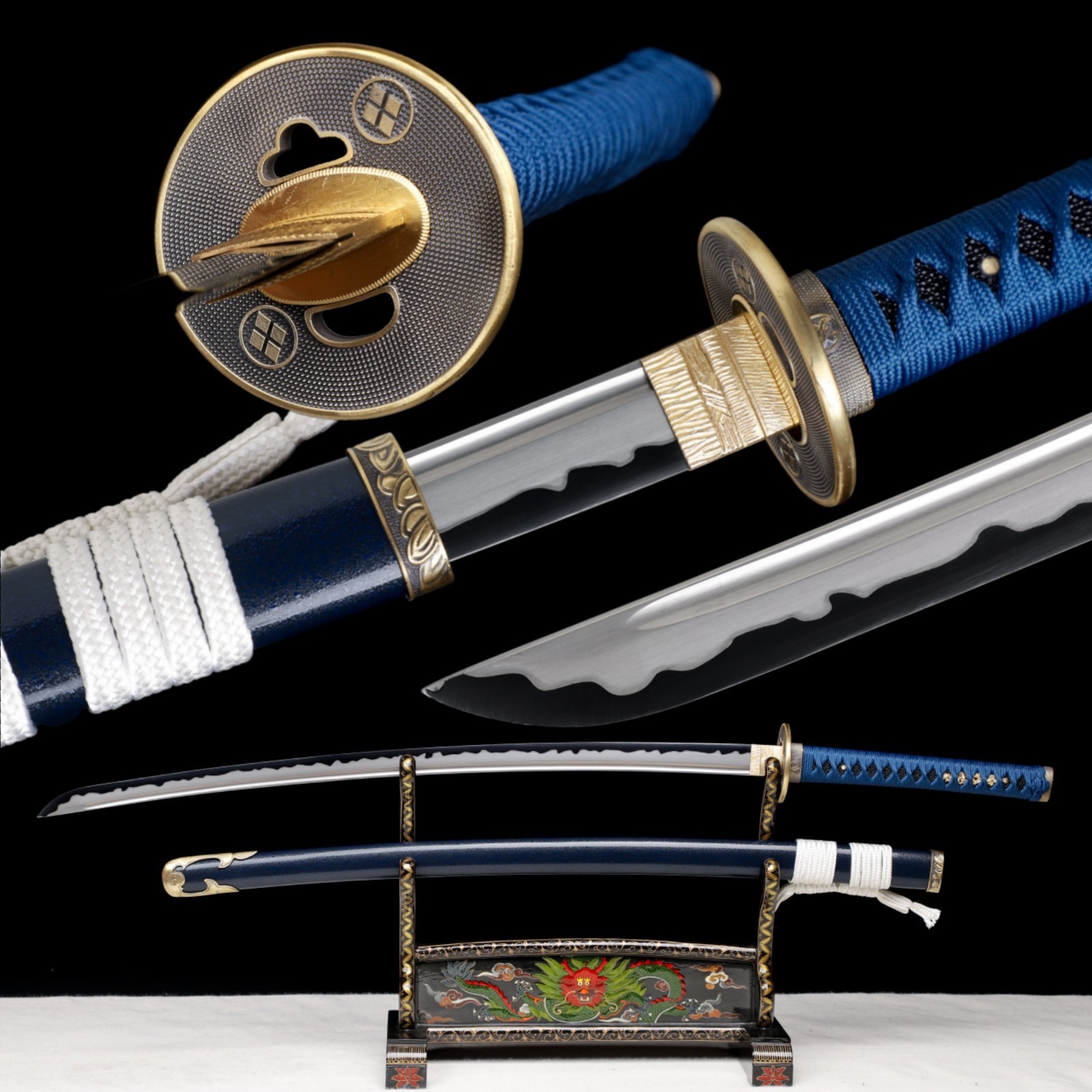 Handmade Katana 9260 Spring Steel Frost Moon Full Tang Samurai Sword