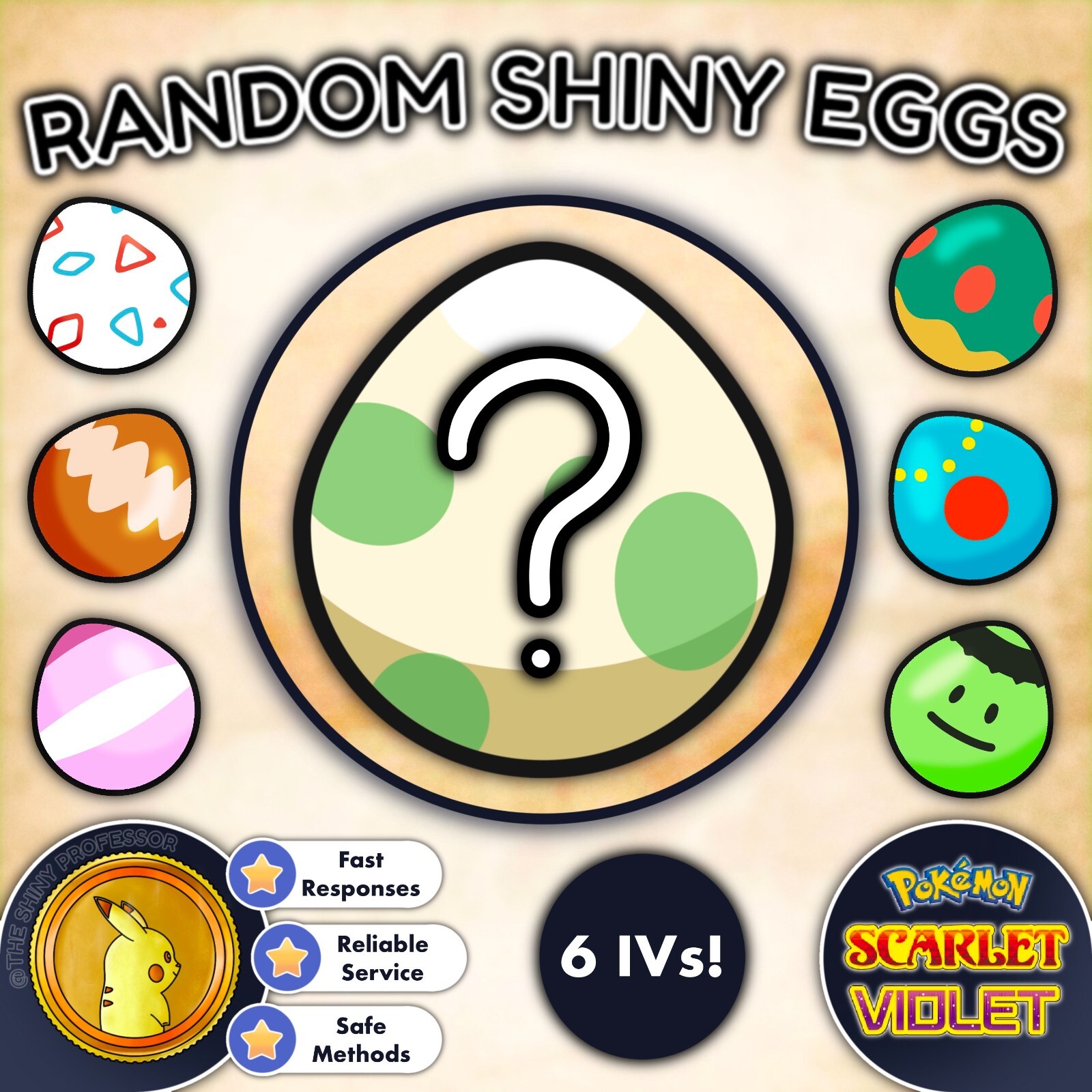 Pokémon SV Random Shiny 6 IV Egg || XXXL / XXXS || Guaranteed 6 IVs || Bundles ✨