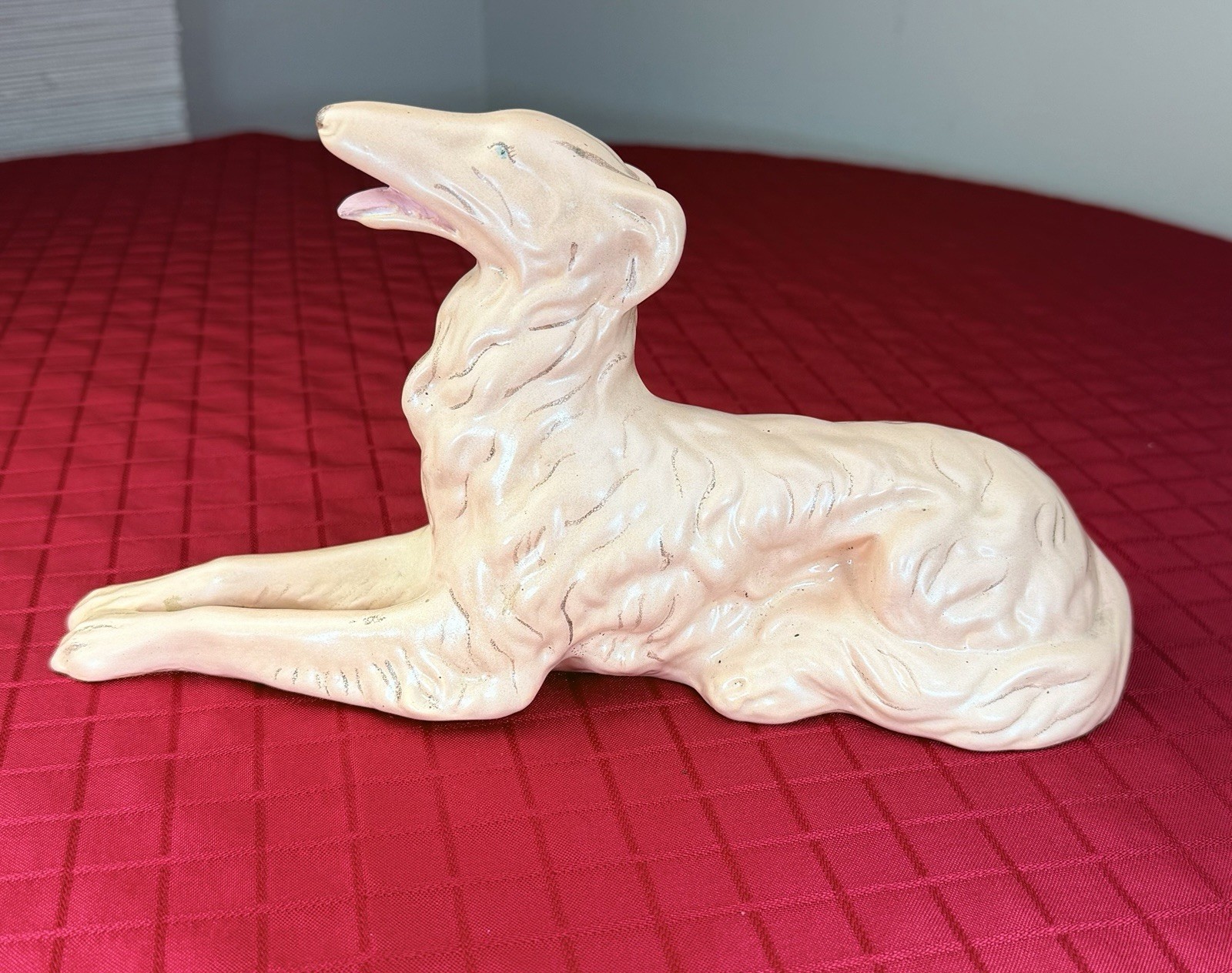 1960 Holland Mold Vintage Hand-Painted Ceramic Large Borzoi Russian Wolfhound