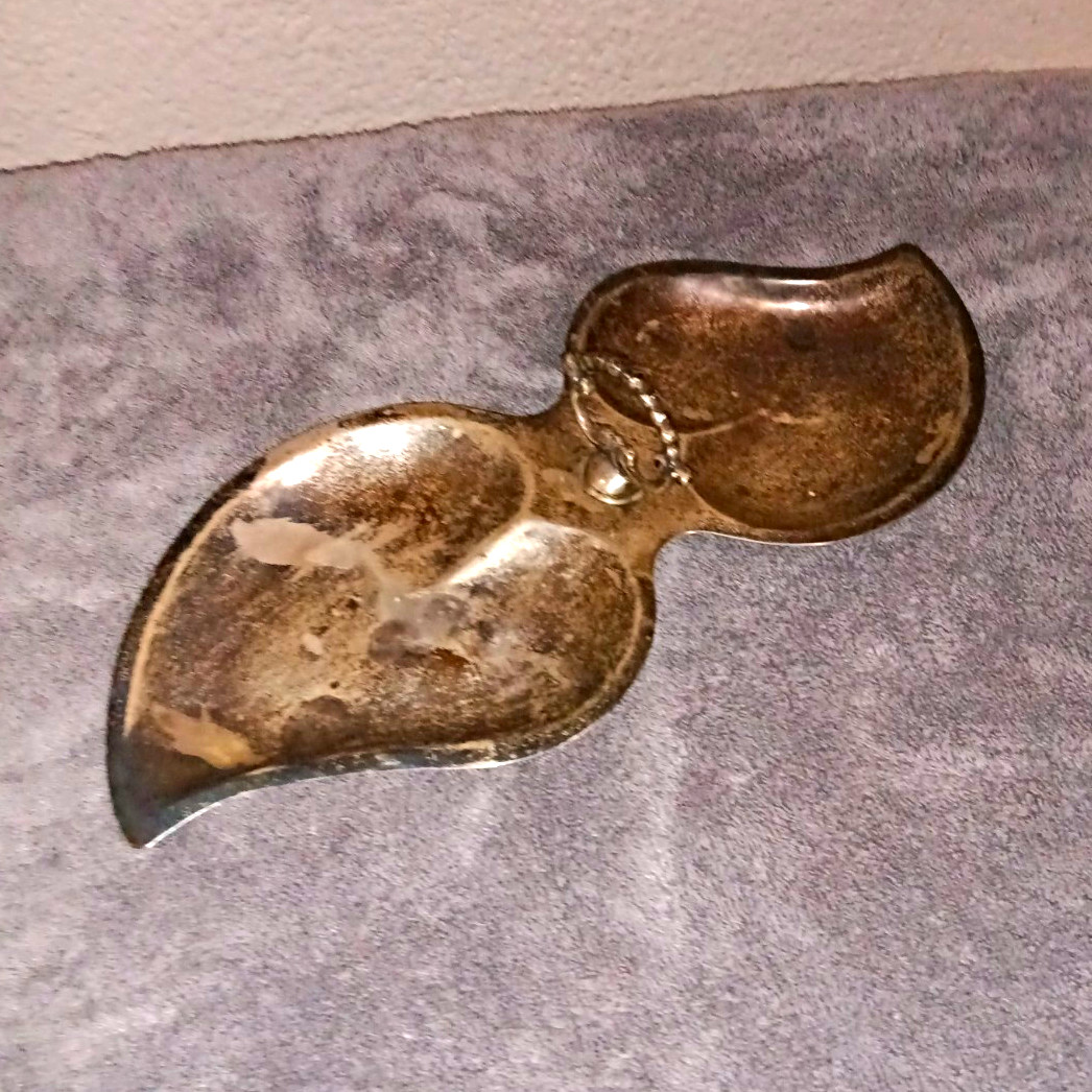 Vintage Plateria FarFan Sterling Silver 925 Mexico Double Leaf Dish 351grams