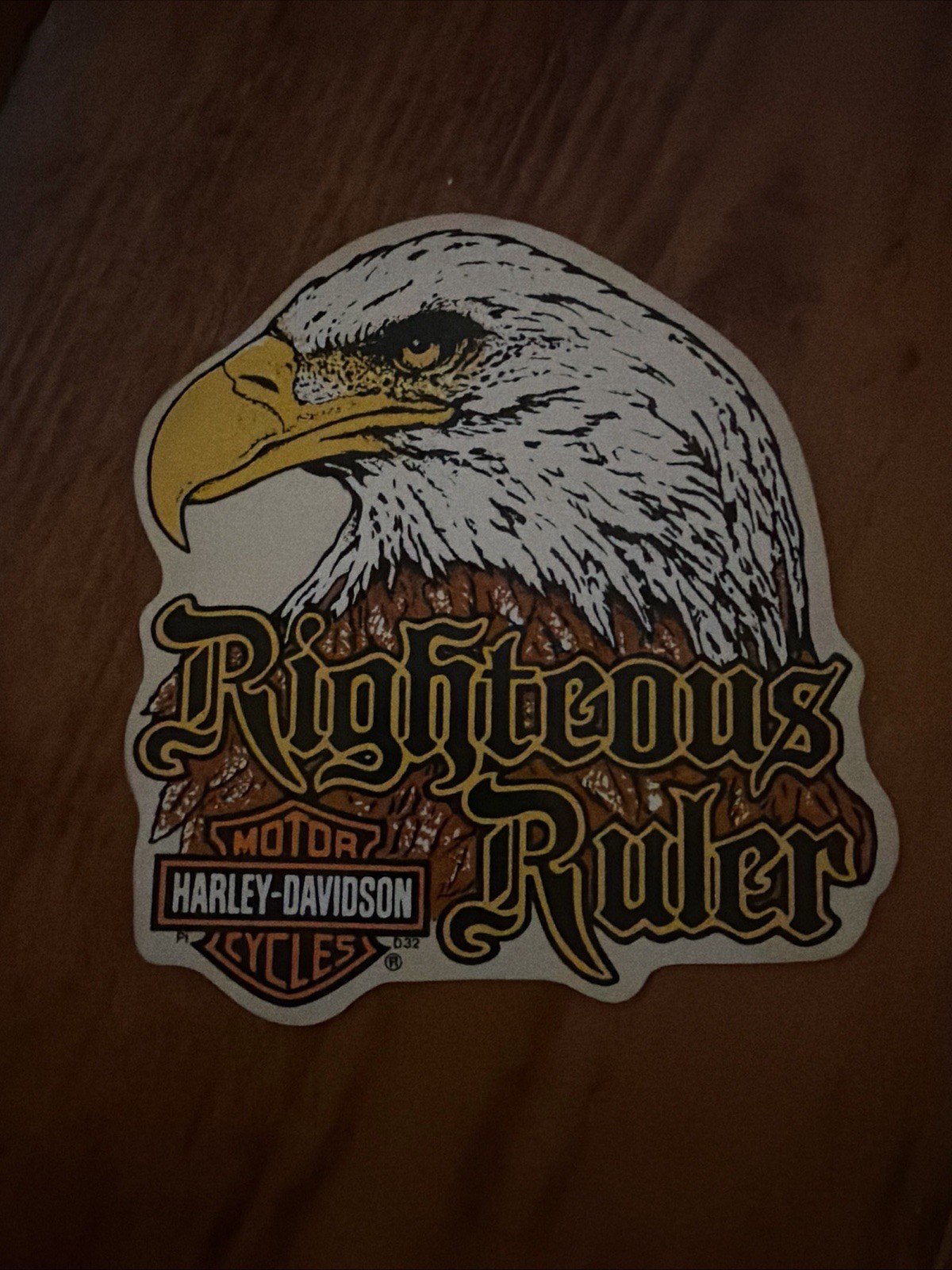 Larger HARLEY DAVIDSON Righteous Ruler Vintage MOTORCYCLE Sticker Decal Emblem Larger HARLEY DAVIDSON Righteous Ruler Vintage MOTORCYCLE Sticker Decal Emblem