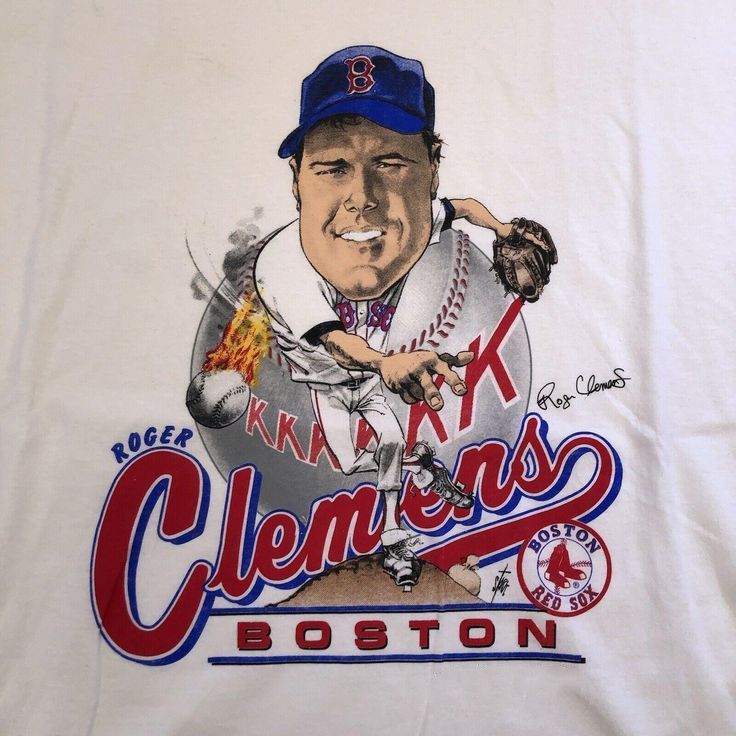 Roger Clemens Caricature Short Sleeve White Cotton T Shirt NP167
