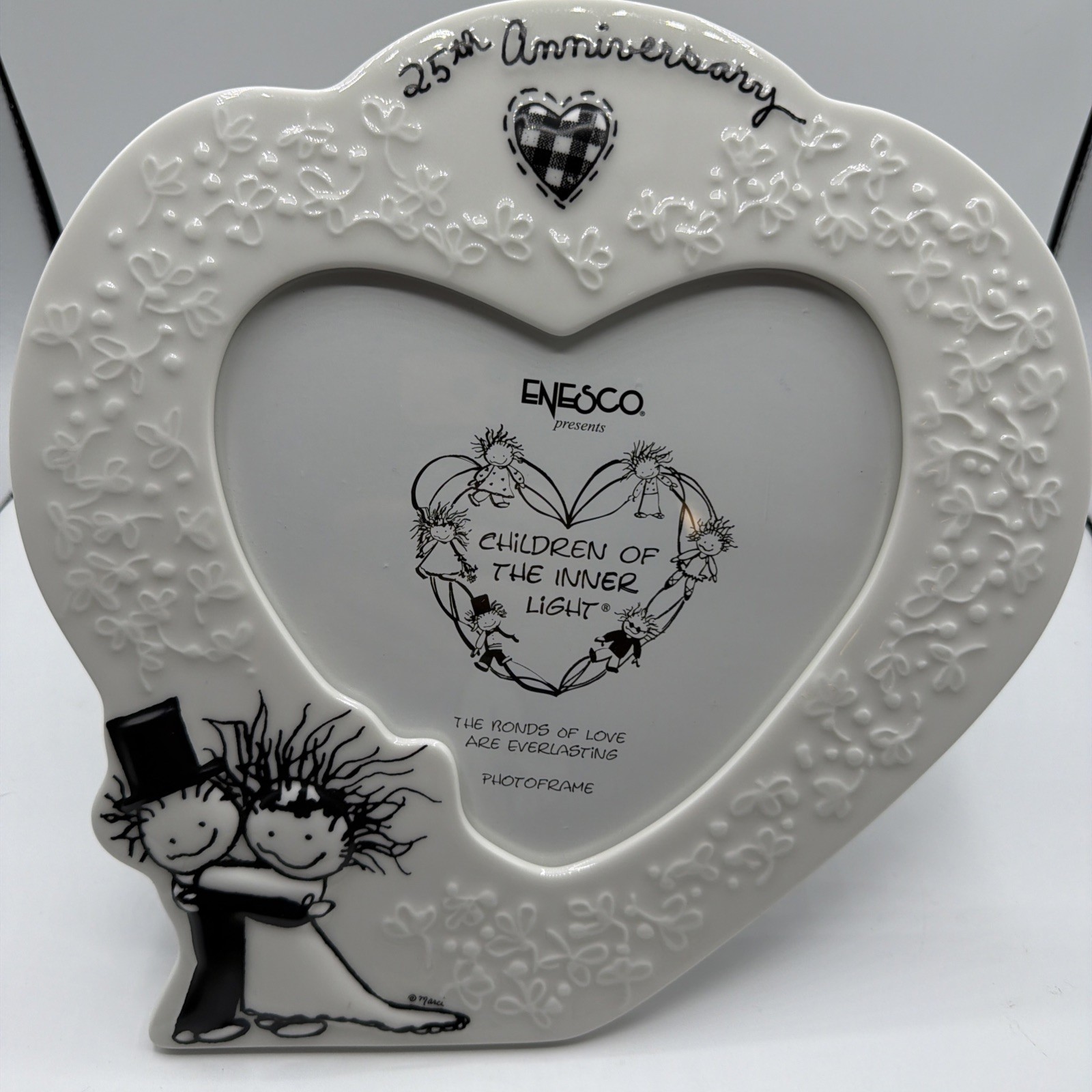 Enesco Marci 25th Anniversary Heart Picture Frame Bride Groom Wedding