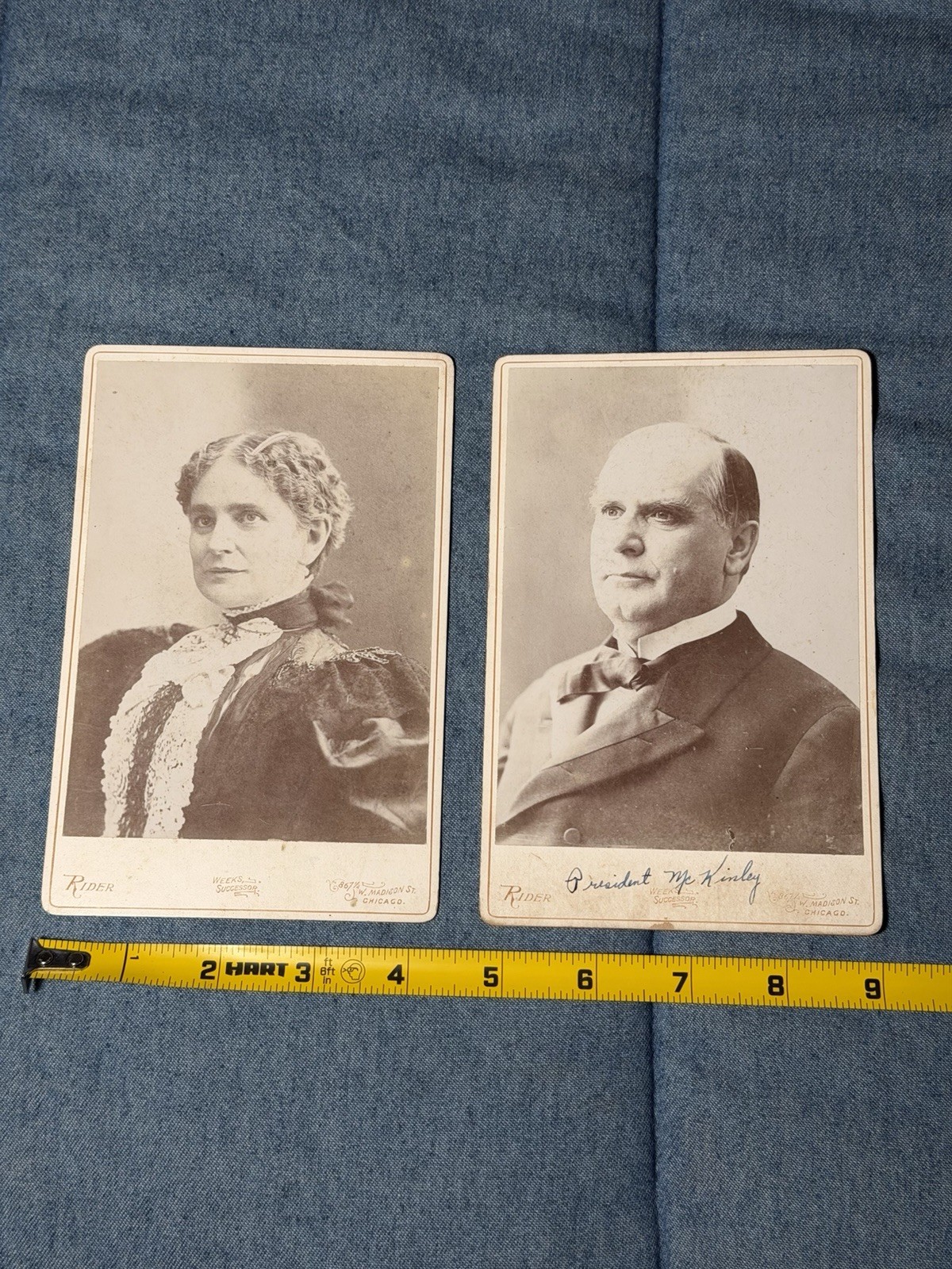 Vintage President McKinley & Mrs McKinley Photo Cabinet Cards Chicago