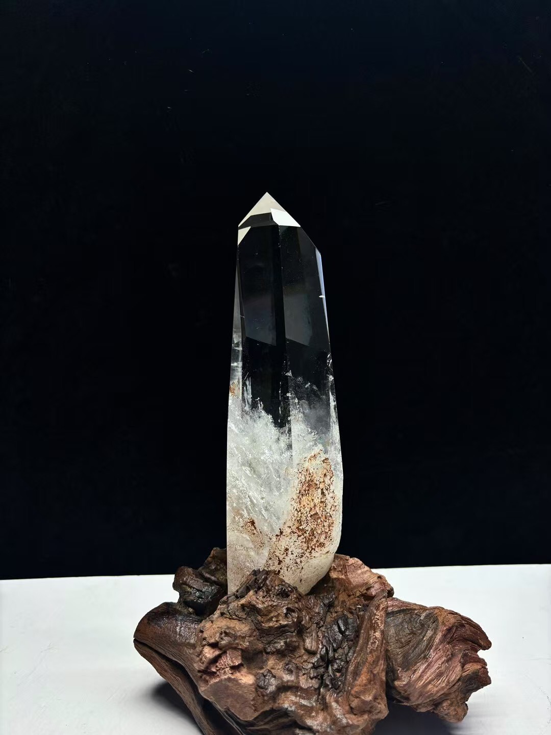 4.3lb TOP Natural clear Quartz Obelisk Crystal Energy Tower Point Reiki decor