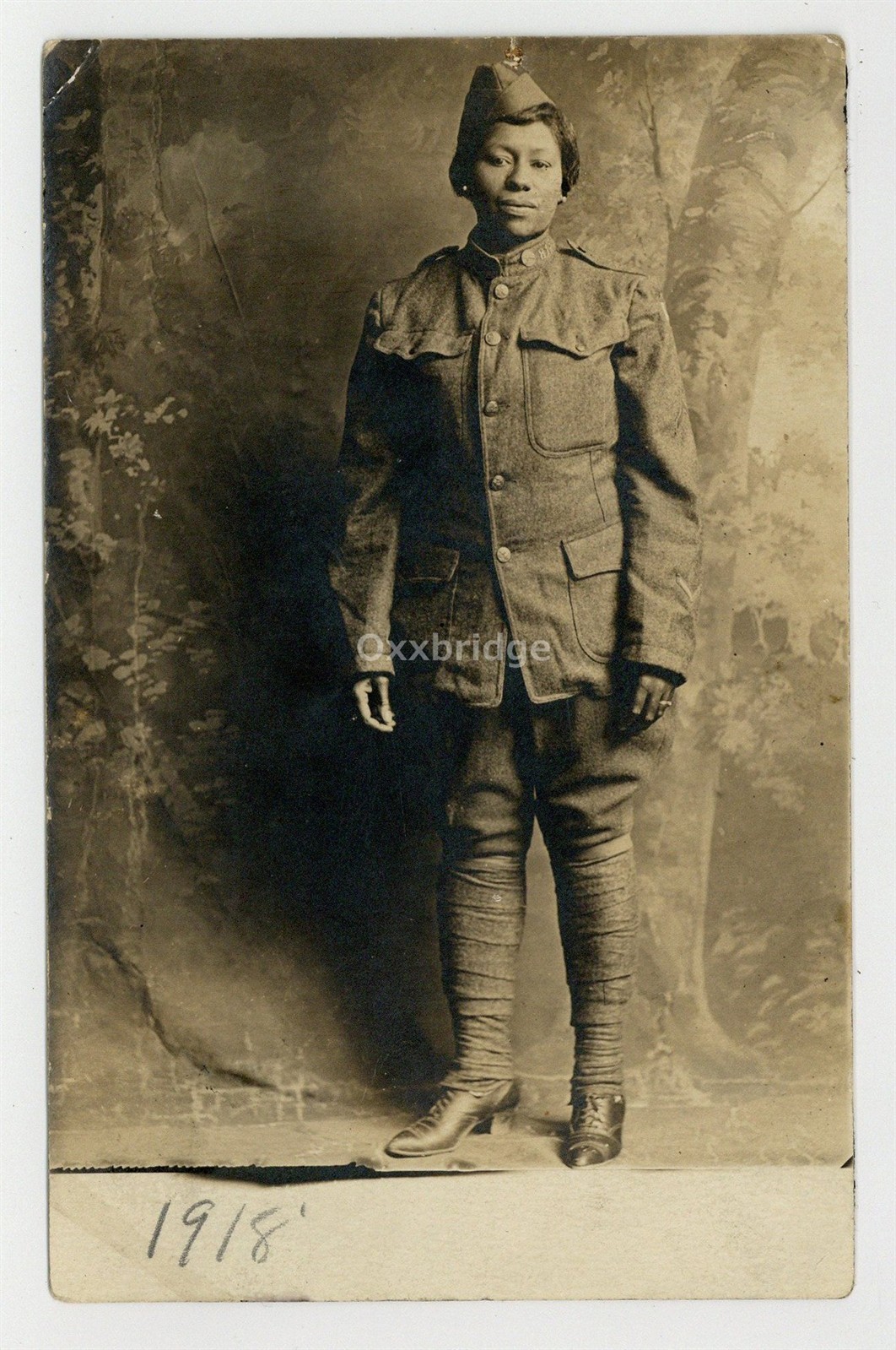 African American Female Soldier 1918 Chicago 8th Inf WWI Black Buffalo J15469