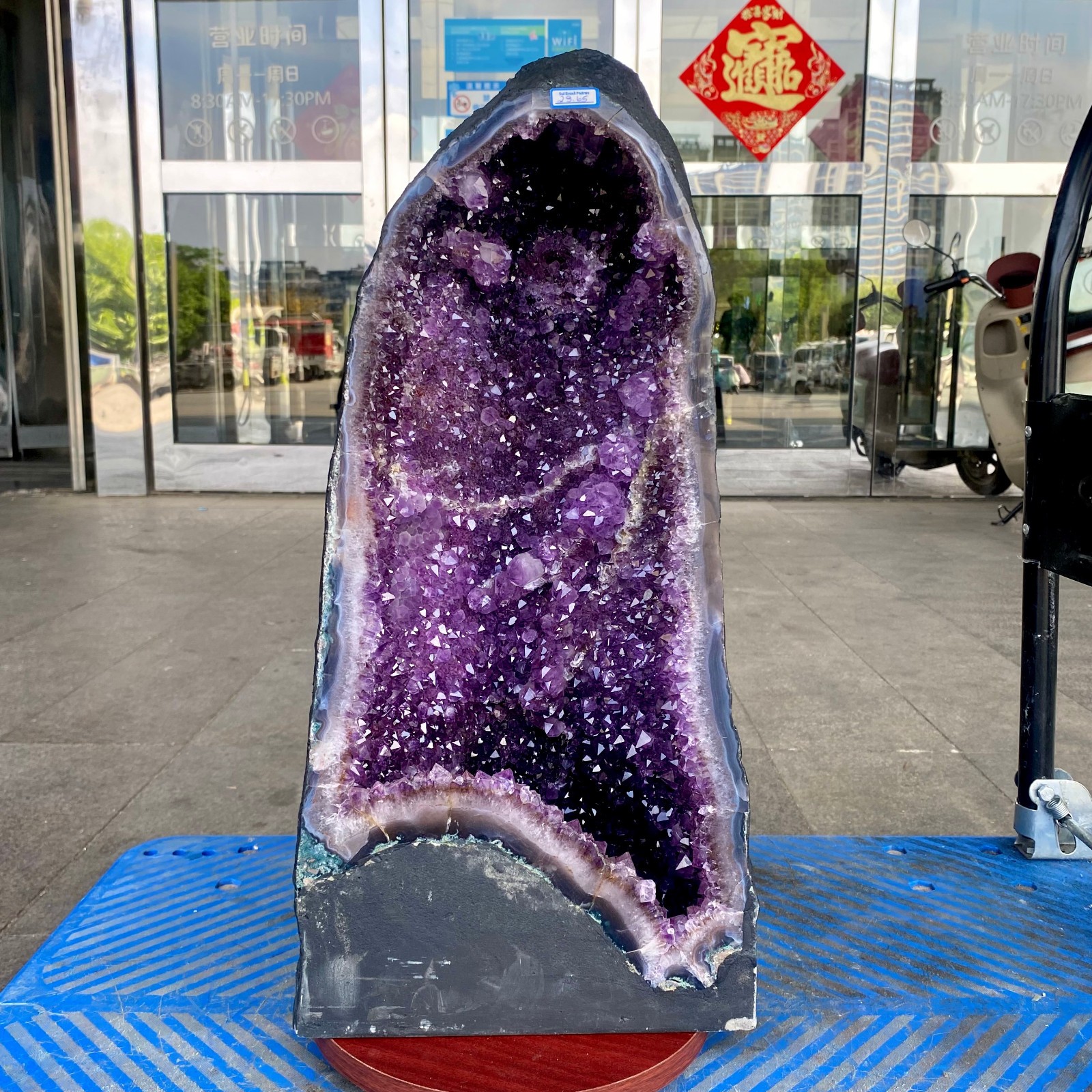 65.2LB Large Natural Amethyst Geode Cathedral Crystal Cluster Specimen Energy He