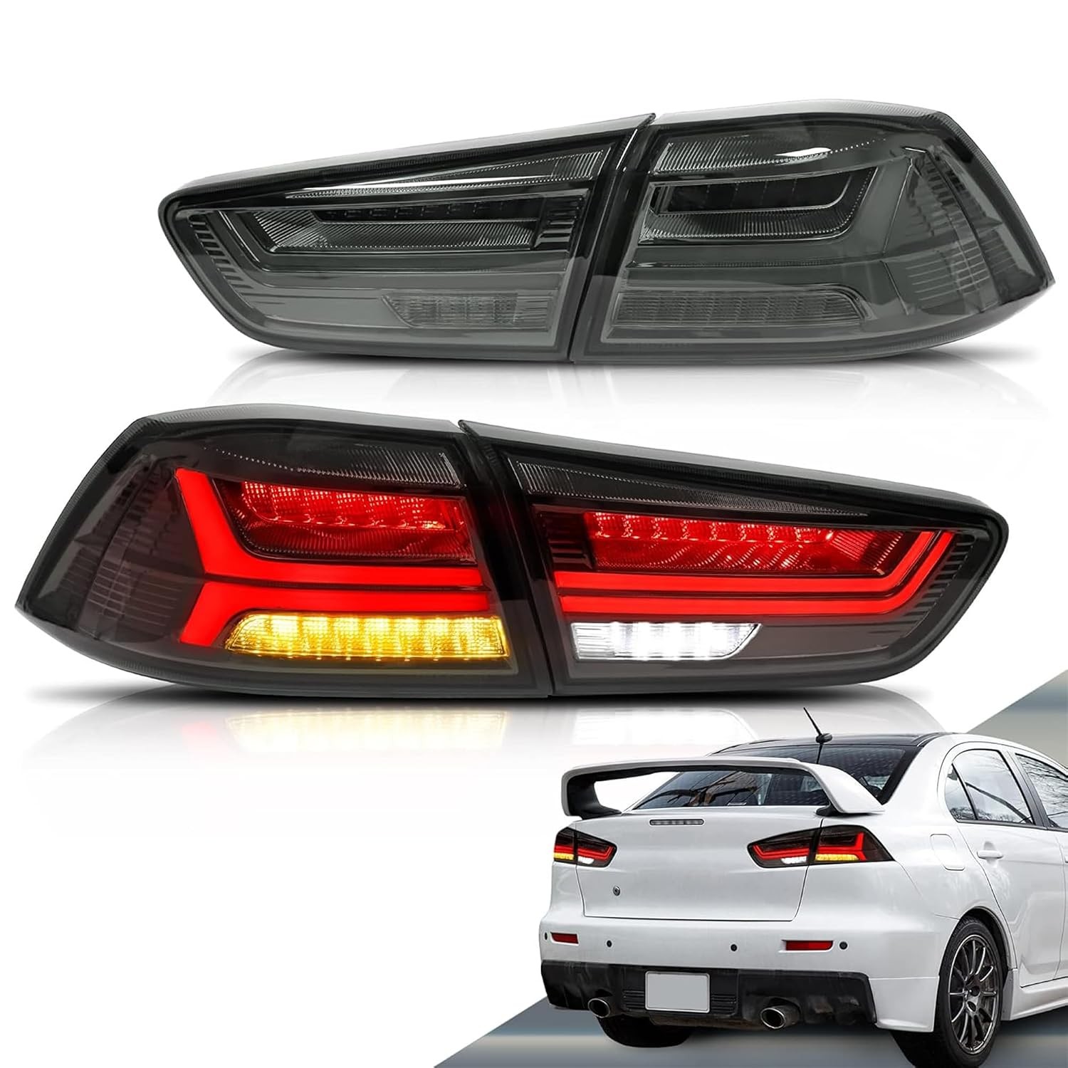 VLAND Led Tail lights Compatible with Mitsubishi Lancer & EVO X 2008-2020(Not Fi