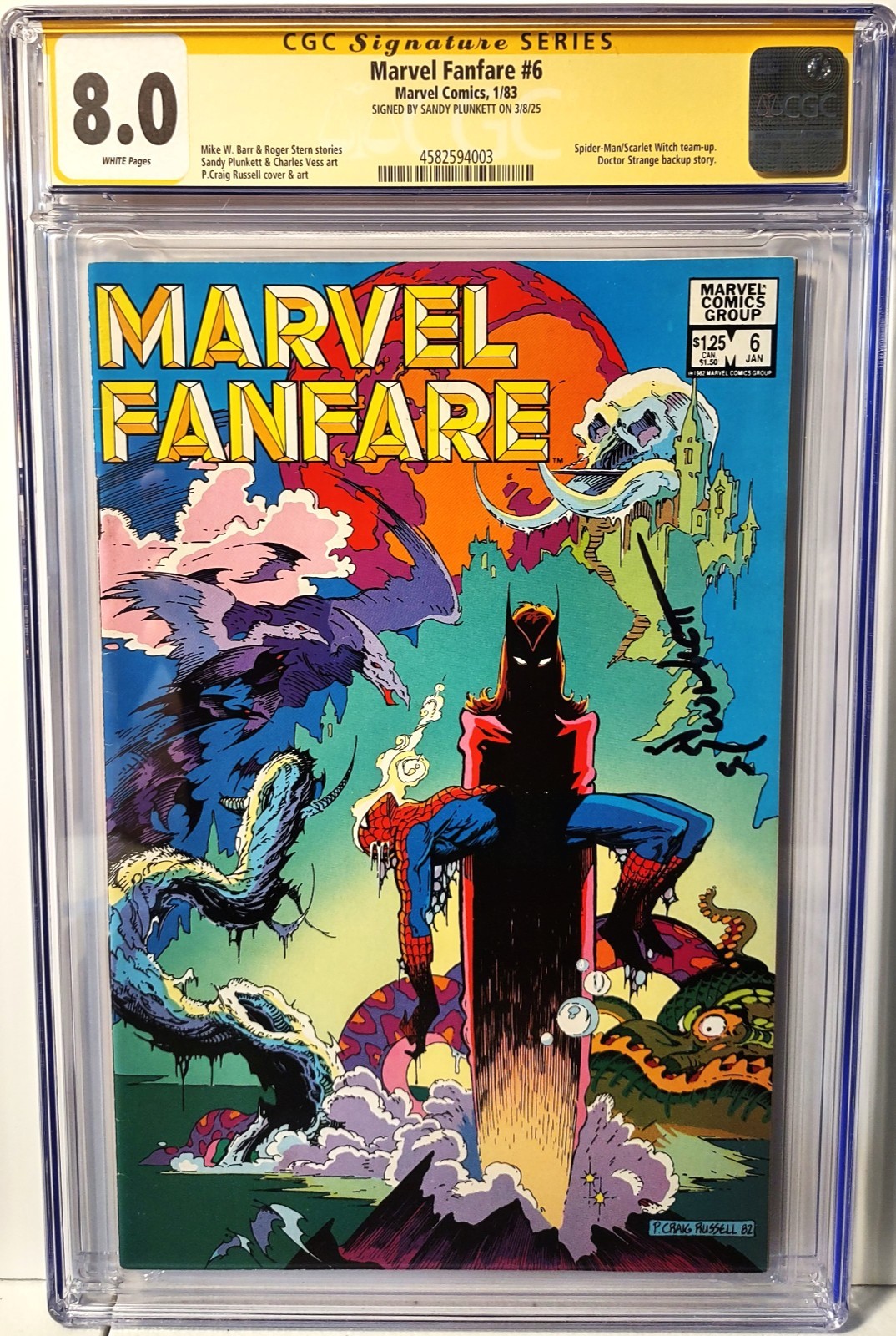 SANDY PLUNKETT SIGNED MARVEL FANFARE 6 (1983)-CGC SS 8.0 