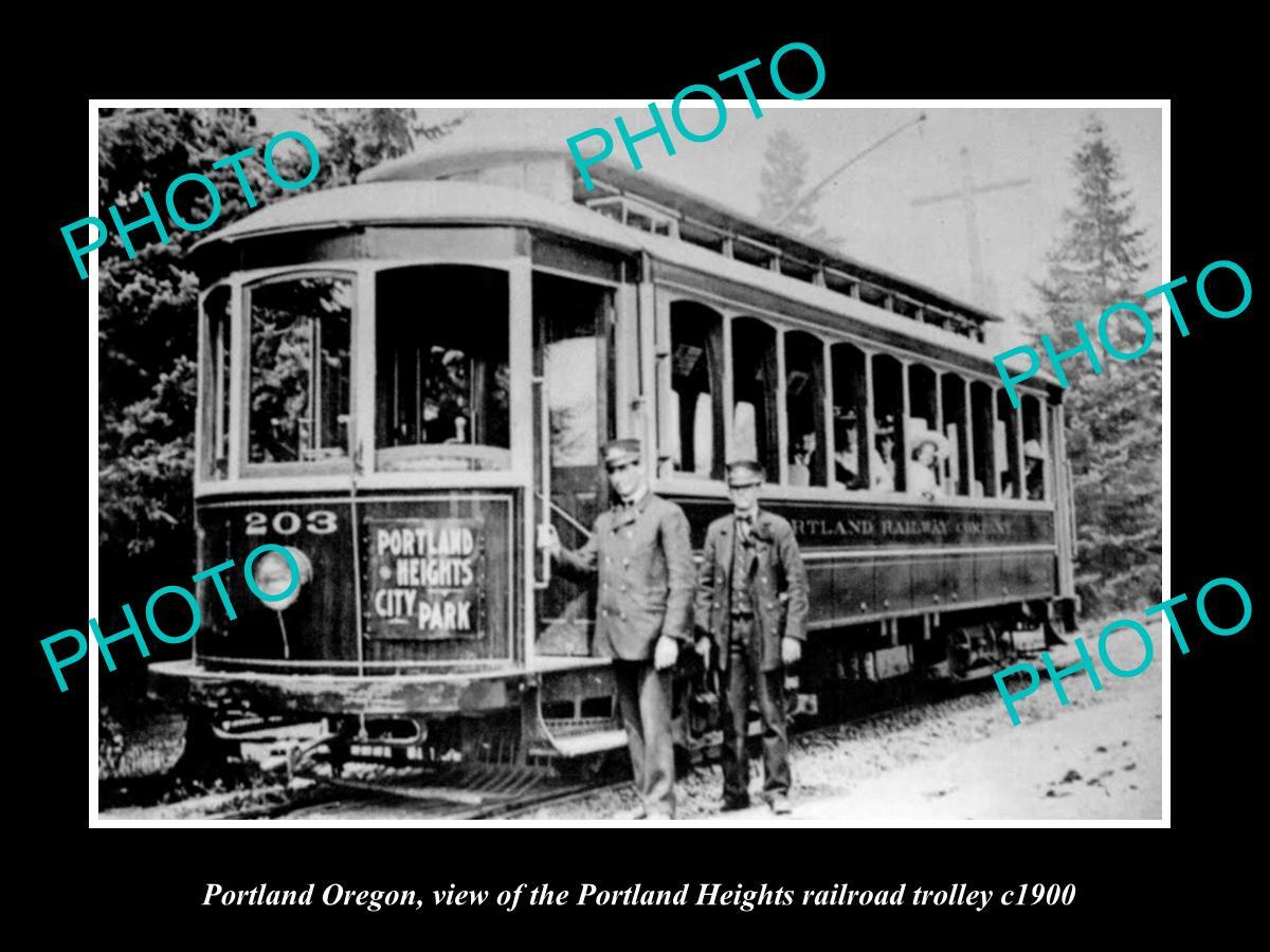 OLD HISTORIC PHOTO OF PORTLAND OREGON THE PORTLAND HEIGHTS RAIL TROLLEY c1900