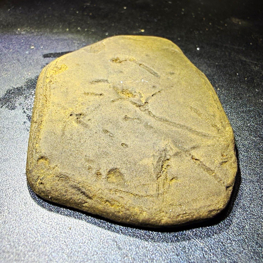 Ancient Native American Incised Stone Tablet Pictograph Effigy Art Dug Relic