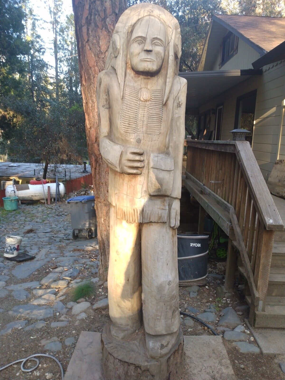 1920\'s Is When My Ol\' Friend Was Born / Hand Carved American Indian Chief 